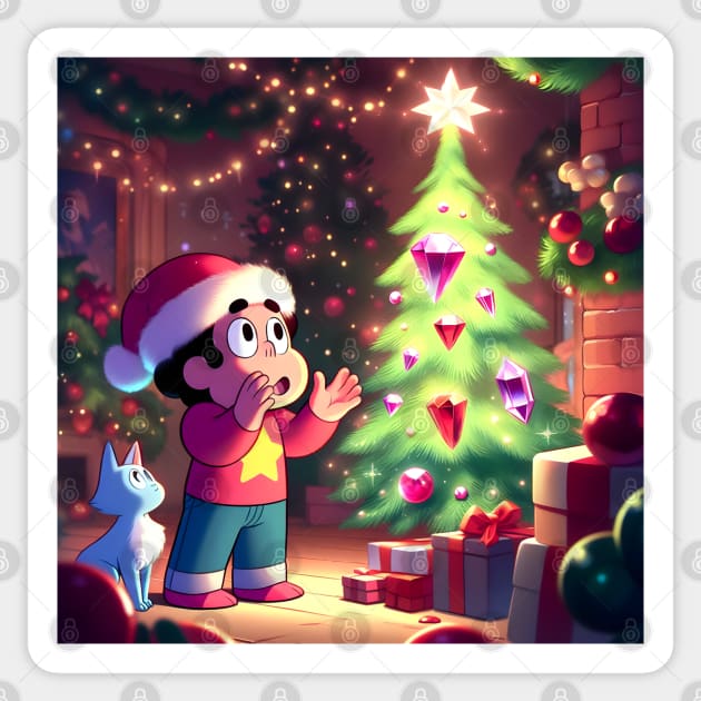 Crystal Holidays Extravaganza: Steven Universe Christmas-Inspired Art for Timeless Cartoon Designs and Festive Gems! Sticker by insaneLEDP